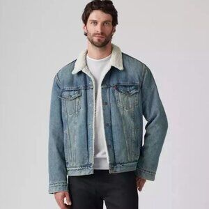 Levi’s Mens Sherpa Denim Trucker Jacket Type III Mustard 16365-0044 3XL XXXL NEW